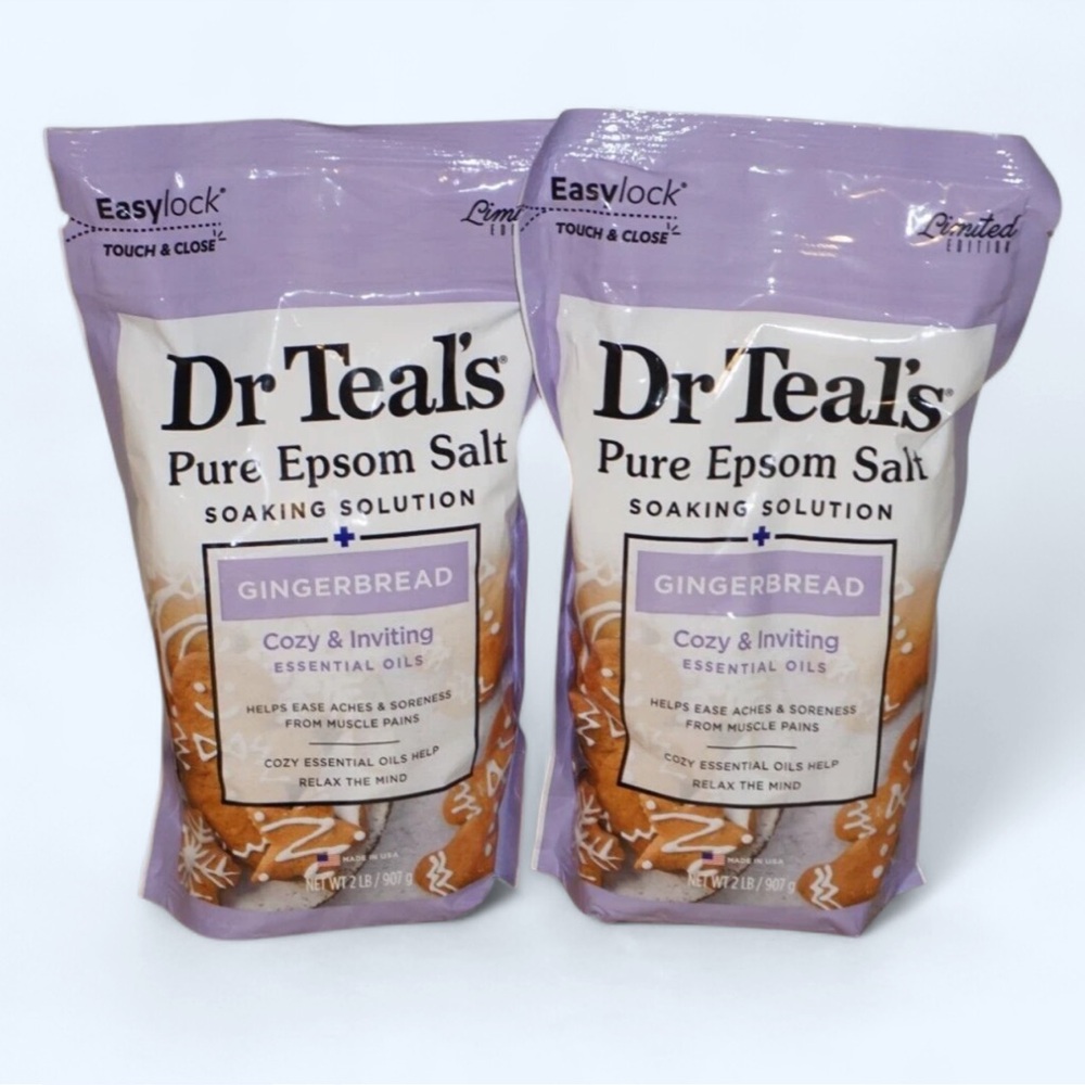 Dr Teals Pure Epsom Salt Limited Edition Gingerbread Soaking Bath Solution 4#